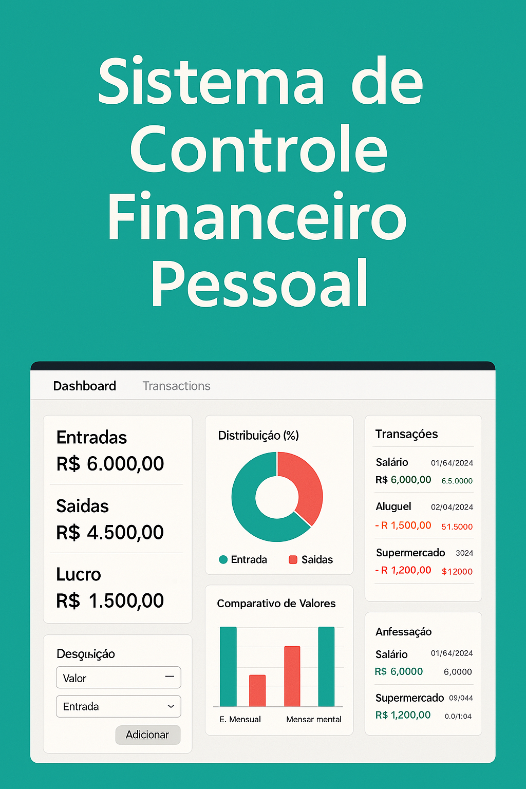 FinaçaPro - Sistema de Controle Financeiro Desenvolvido por Mateus Barbosa - Desenvolvedor Web São José do Rio Preto